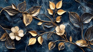金属花卉浮雕艺术装饰图