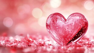 粉色爱心 浪漫梦幻小景