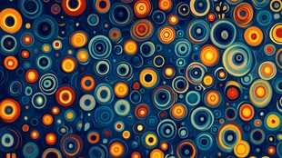 多彩圆圈抽象背景图案