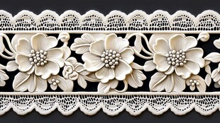 白色花卉蕾丝精美装饰边