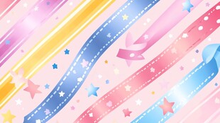 梦幻彩带星星浪漫背景图