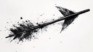 水墨风格飞箭艺术图