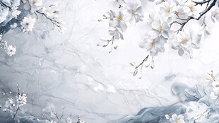 水墨玉兰花枝背景图