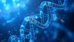 蓝色DNA双螺旋结构图像