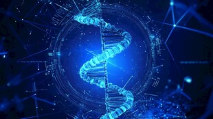 科技感DNA双螺旋结构图像