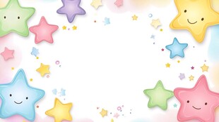 可爱彩色星星边框背景图