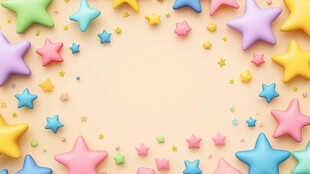 多彩星星营造梦幻边框
