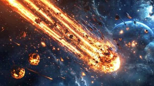 流星划过宇宙壮观景象