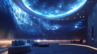 梦幻星空主题室内休闲空间