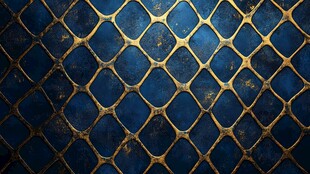 蓝金菱形网格纹理背景