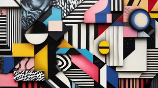 抽象几何艺术拼贴图案