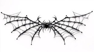 黑色蛛网蜘蛛造型装饰品