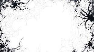 黑白蜘蛛蛛网边框图案