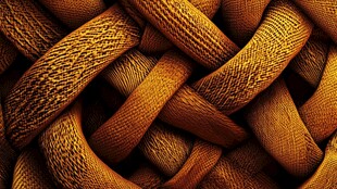 交织的棕黄织物纹理