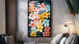 墙上缤纷花卉装饰画