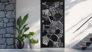 石纹创意门搭配绿植空间