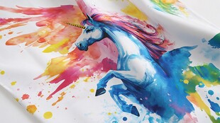 水彩独角兽的奇幻艺术风采