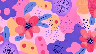 缤纷花卉抽象图案背景