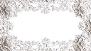白色雕花边框精美装饰图