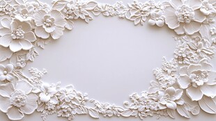 白色花卉浮雕装饰画框