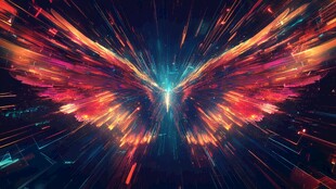 炫彩光影蝴蝶抽象艺术图