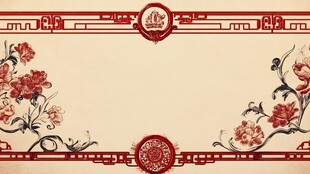 中式古典花卉边框背景图