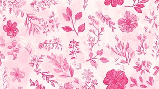 粉色花卉水彩无缝图案