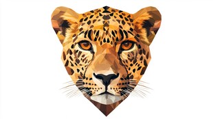 几何风格豹子头部插画