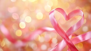 粉色爱心丝带梦幻背景图