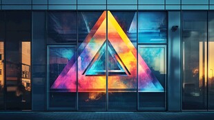 彩色三角艺术玻璃幕墙