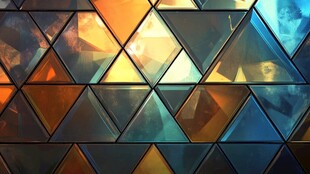 几何彩色玻璃拼接图案