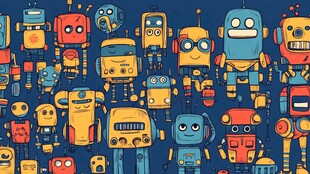 多彩卡通机器人集合