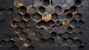 金属蜂窝锈迹纹理背景图