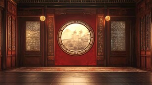 中式复古风室内场景画面