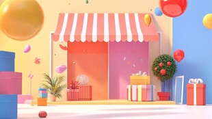 欢乐购物店的缤纷场景