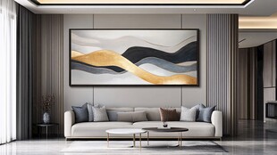 现代客厅艺术挂画装饰效果