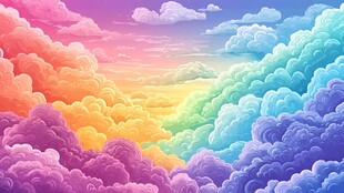 梦幻彩色云海景观