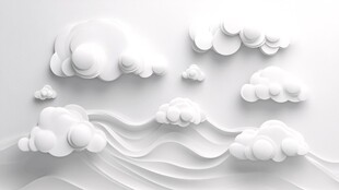 立体云朵创意背景图