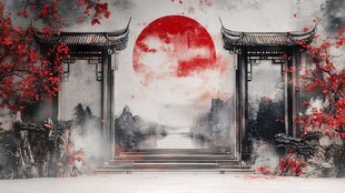 中式古风意境景观画面