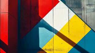 多彩几何墙面光影艺术