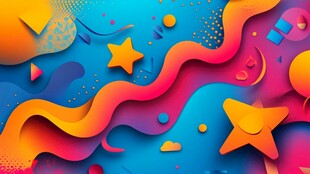 梦幻多彩流体几何元素背景