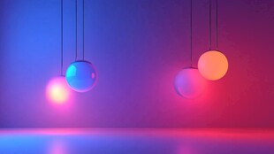 梦幻渐变彩色悬挂球体