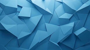 蓝色立体几何折纸纹理背景