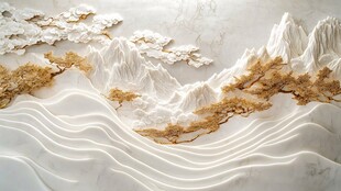 中式山水浮雕艺术装饰画