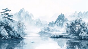 水墨山水意境图