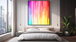 现代卧室的多彩艺术挂画