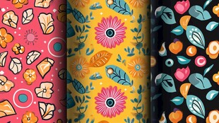 多彩花卉植物图案设计