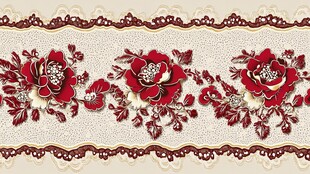 复古花卉刺绣图案设计