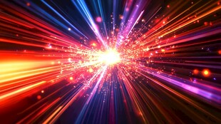 炫彩光线放射特效背景图