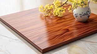 木质台面配雅致花瓶摆件